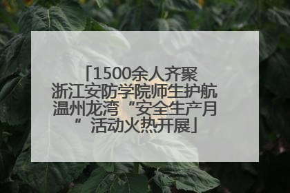 1500余人齐聚 浙江安防学院师生护航温州龙湾“安全生产月”活动火热开展