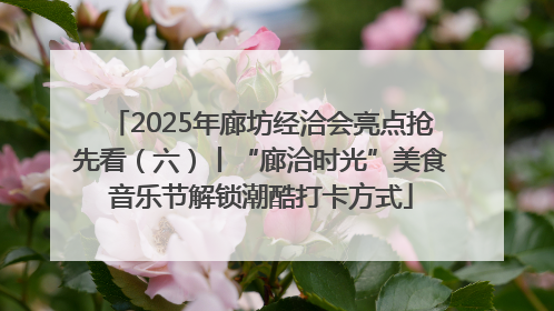 2025年廊坊经洽会亮点抢先看（六）丨“廊洽时光”美食音乐节解锁潮酷打卡方式