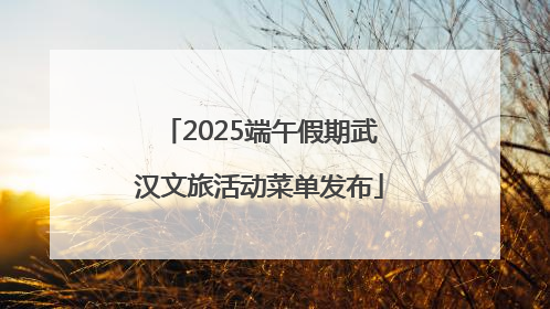 2025端午假期武汉文旅活动菜单发布