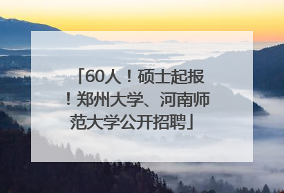 60人！硕士起报！郑州大学、河南师范大学公开招聘