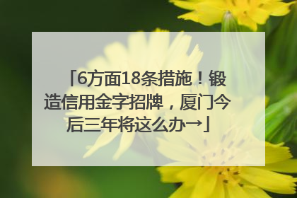 6方面18条措施！锻造信用金字招牌，厦门今后三年将这么办→
